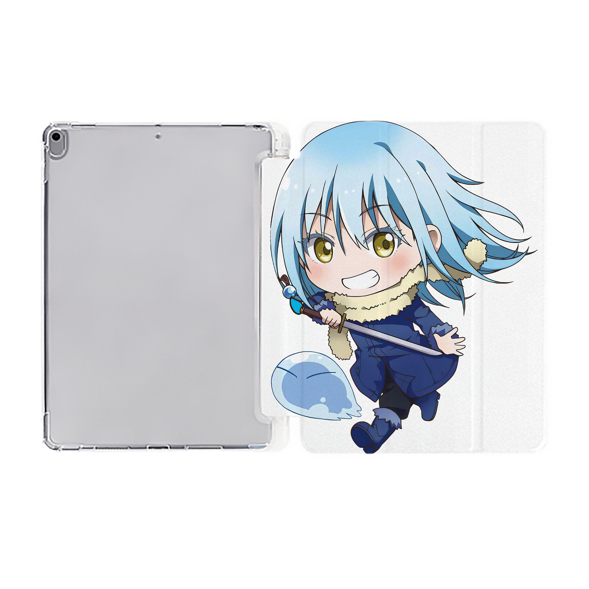 （画像用） 転スラ Regarding Reincarnated to Slime IPad ケース ペン収納付き 三つ折りスタンド PUレザー×シリコン 対応機種9.5/10.5/10.9インチ